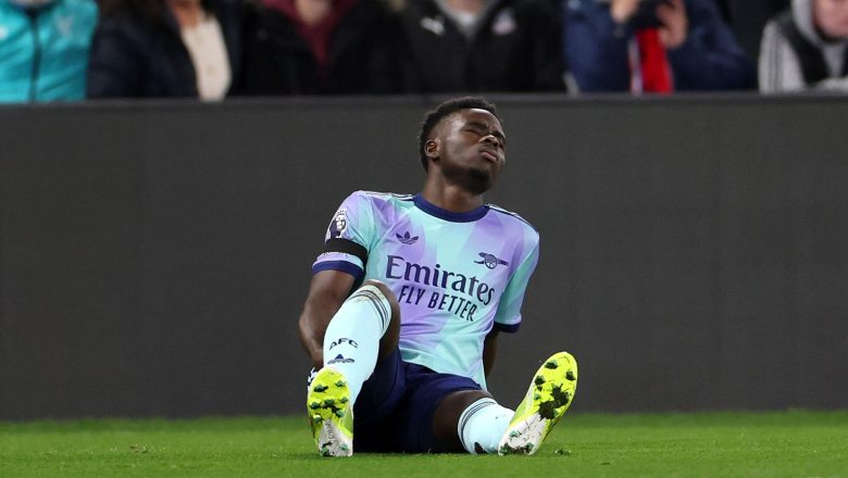 Bukayo Saka injury: Arsenal winger ruled out for ‘many weeks’ with hamstring strain sustained in Crystal Palace victory